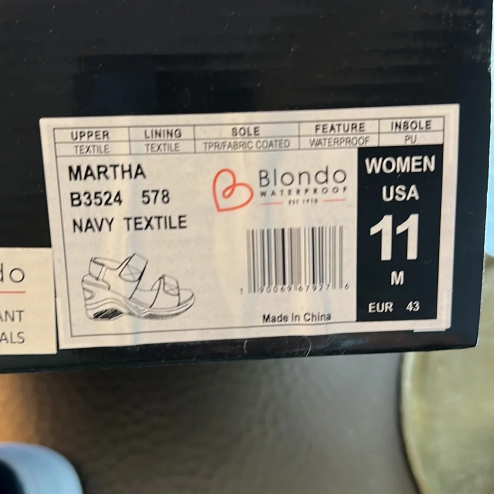 Blonde Navy Platform Sandal - Picture 4 of 4